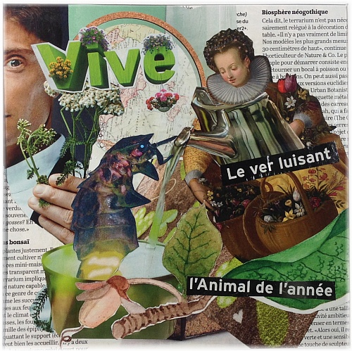 Quelque chose de vert, collage, par Miryl, 2019